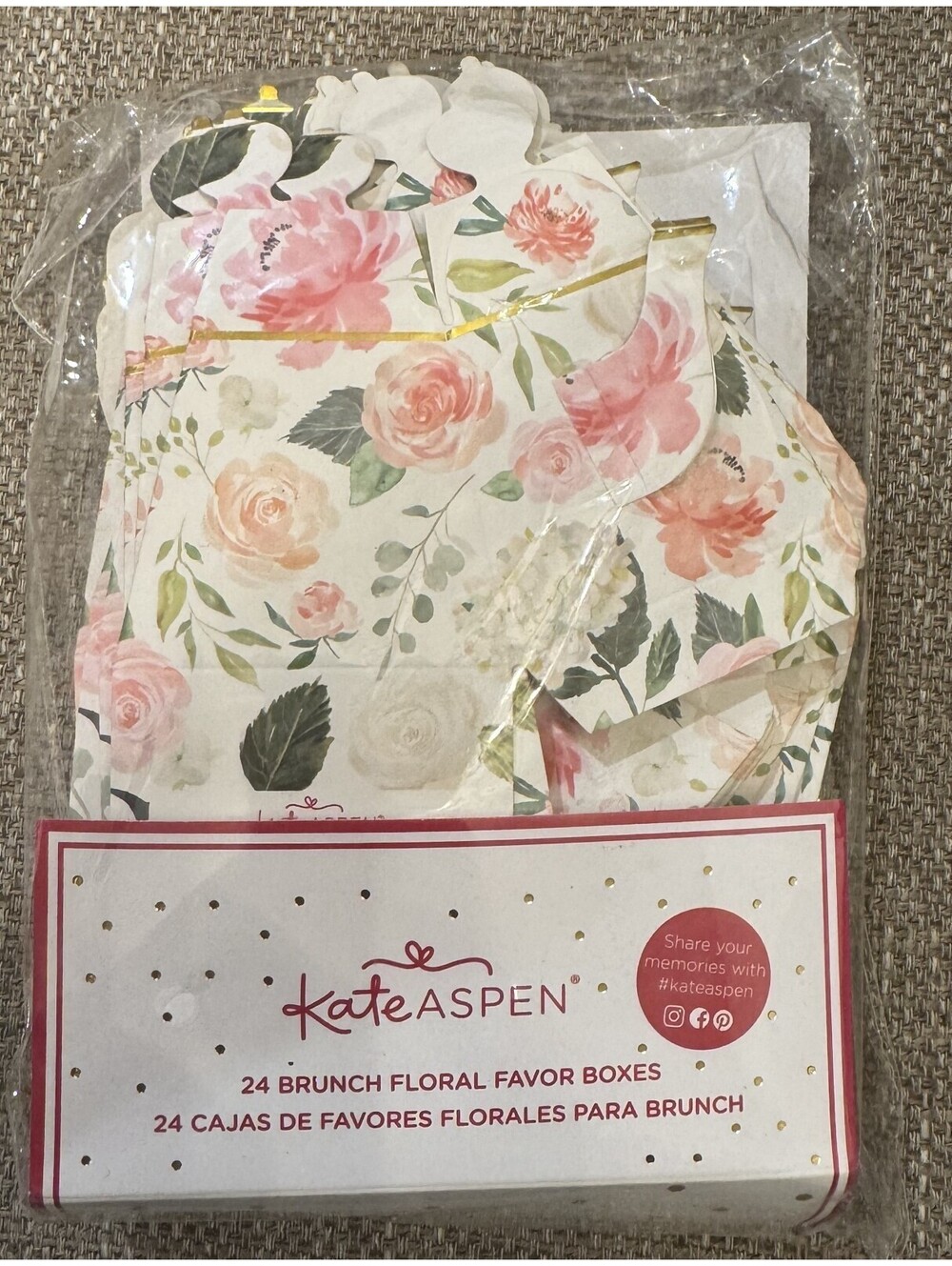 Kate Aspen Vintage Floral Tea Party Teapot Favor Boxes Pack 24 Bridal Shower